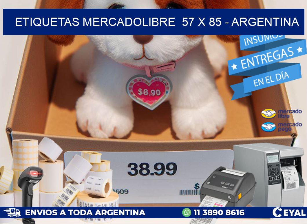 ETIQUETAS MERCADOLIBRE  57 x 85 - ARGENTINA