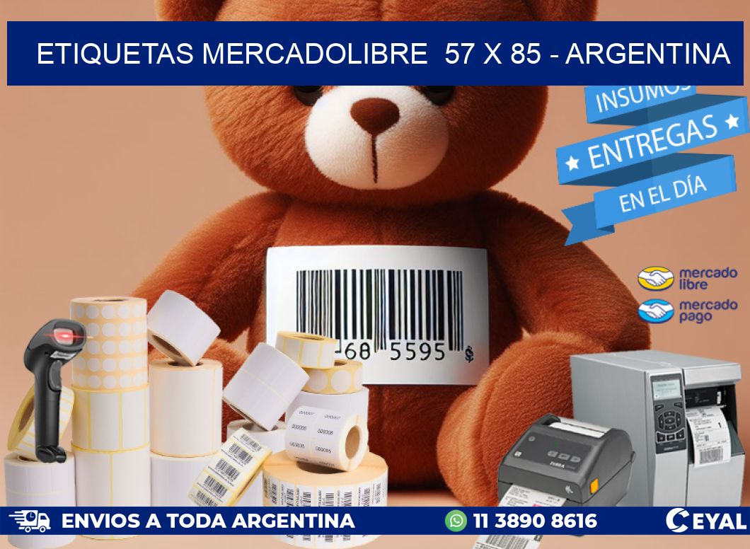 ETIQUETAS MERCADOLIBRE  57 x 85 - ARGENTINA