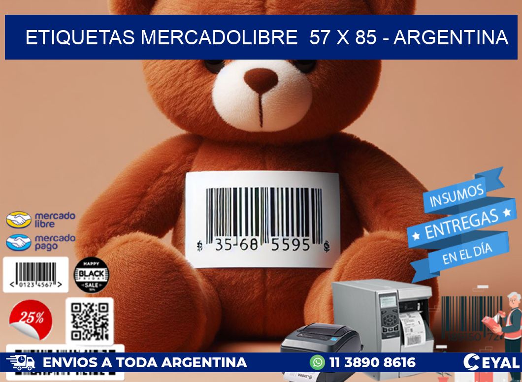 ETIQUETAS MERCADOLIBRE  57 x 85 – ARGENTINA