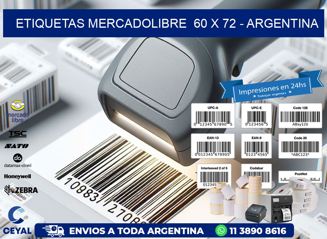 ETIQUETAS MERCADOLIBRE  60 x 72 - ARGENTINA