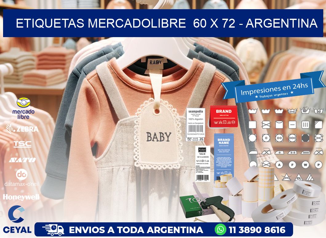 ETIQUETAS MERCADOLIBRE  60 x 72 - ARGENTINA