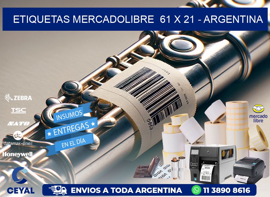 ETIQUETAS MERCADOLIBRE  61 x 21 - ARGENTINA