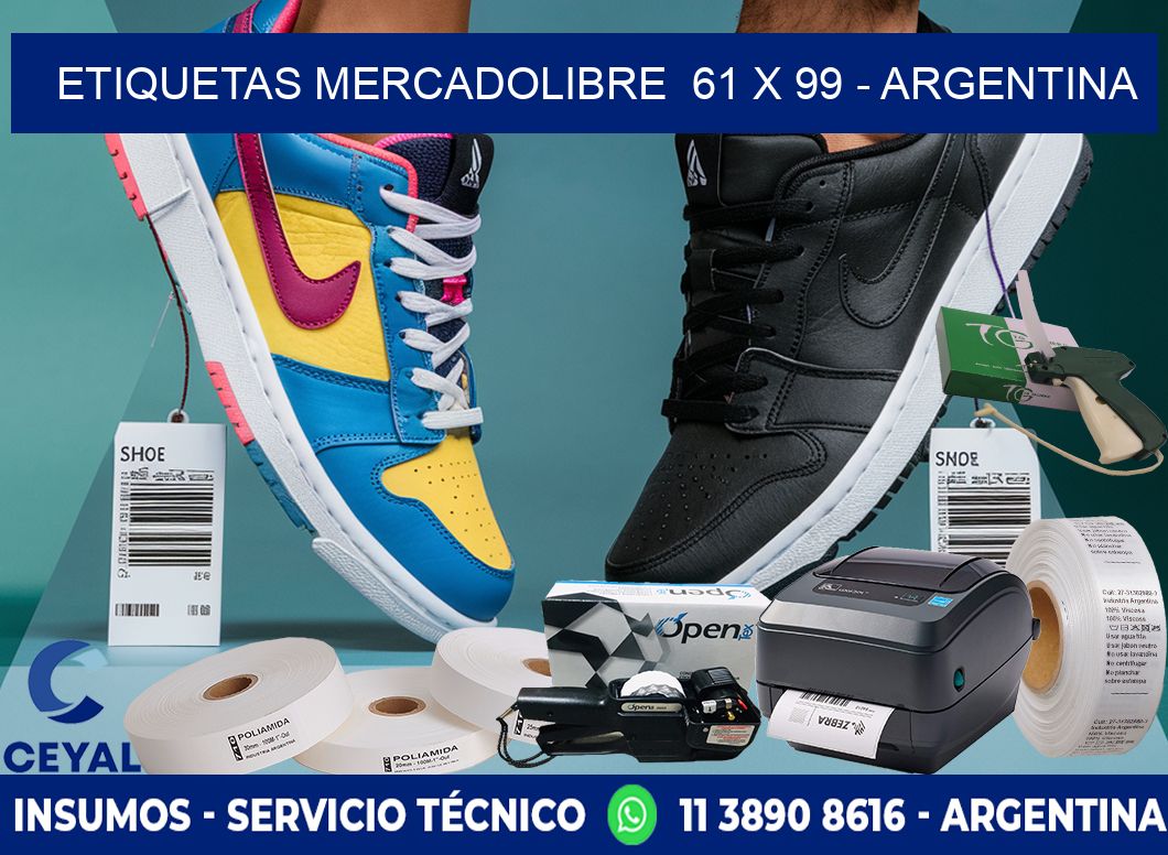 ETIQUETAS MERCADOLIBRE  61 x 99 - ARGENTINA