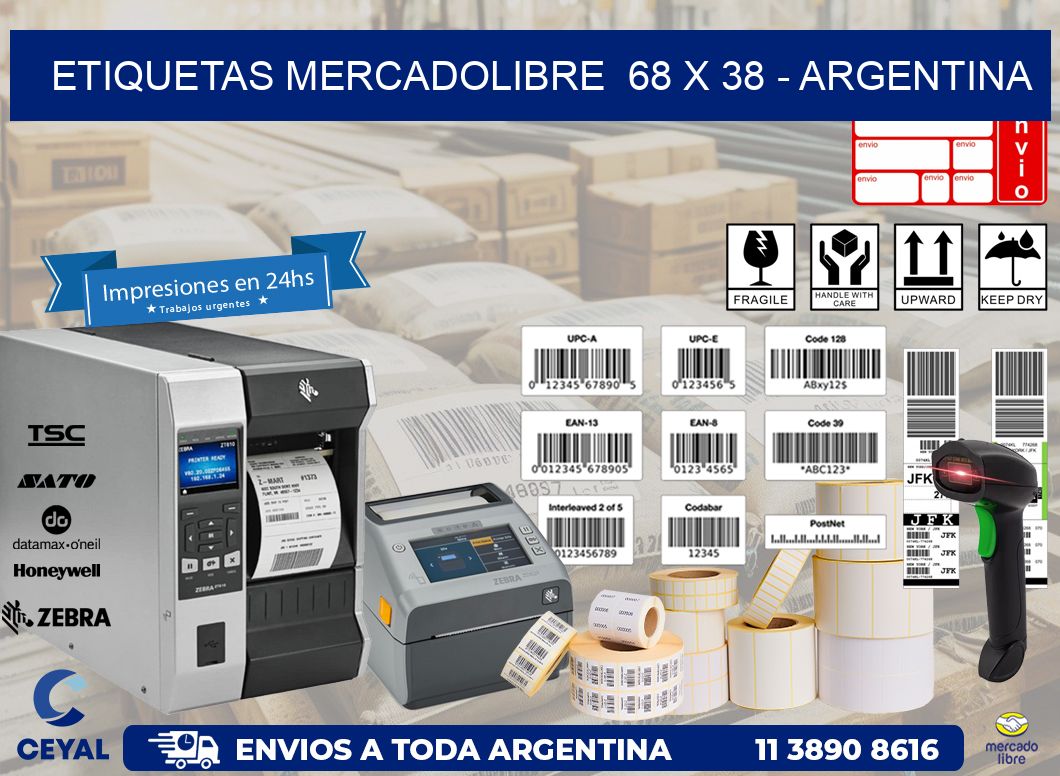 ETIQUETAS MERCADOLIBRE  68 x 38 – ARGENTINA