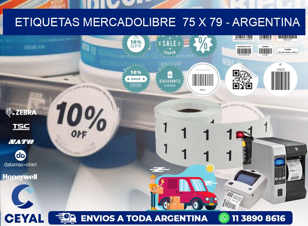 ETIQUETAS MERCADOLIBRE  75 x 79 - ARGENTINA