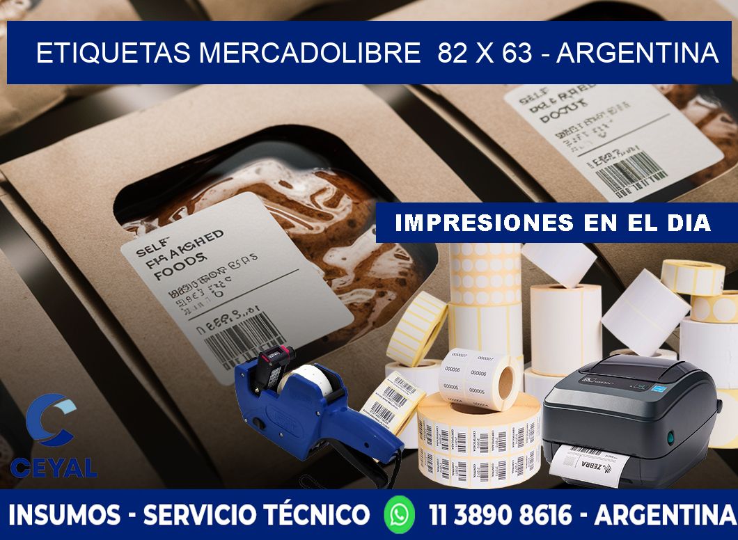 ETIQUETAS MERCADOLIBRE  82 x 63 - ARGENTINA