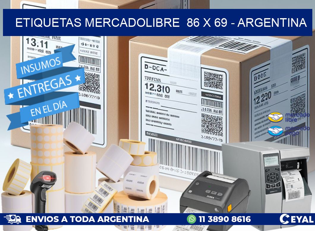 ETIQUETAS MERCADOLIBRE  86 x 69 – ARGENTINA