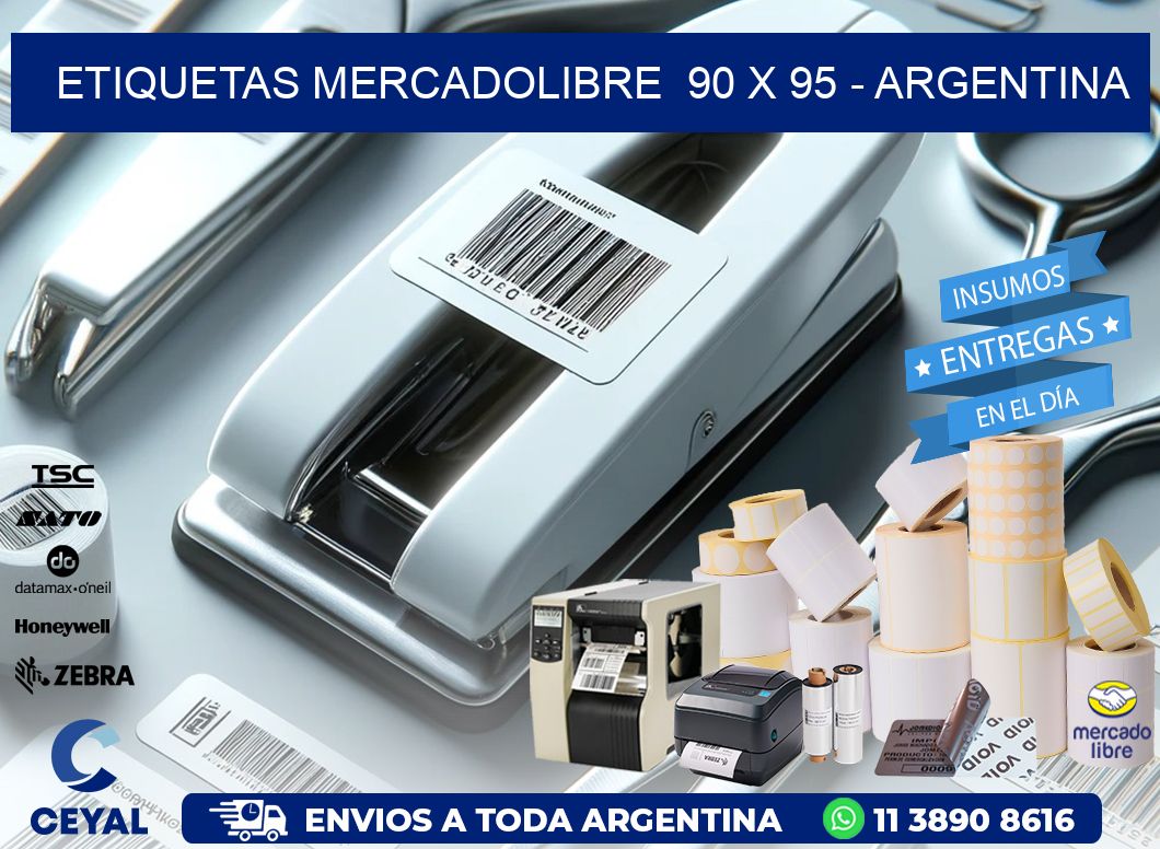 ETIQUETAS MERCADOLIBRE  90 x 95 - ARGENTINA