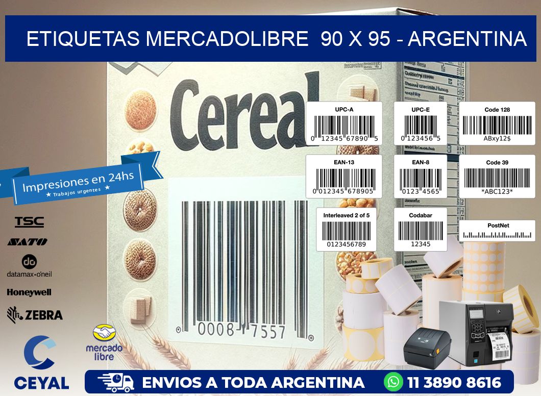 ETIQUETAS MERCADOLIBRE  90 x 95 - ARGENTINA