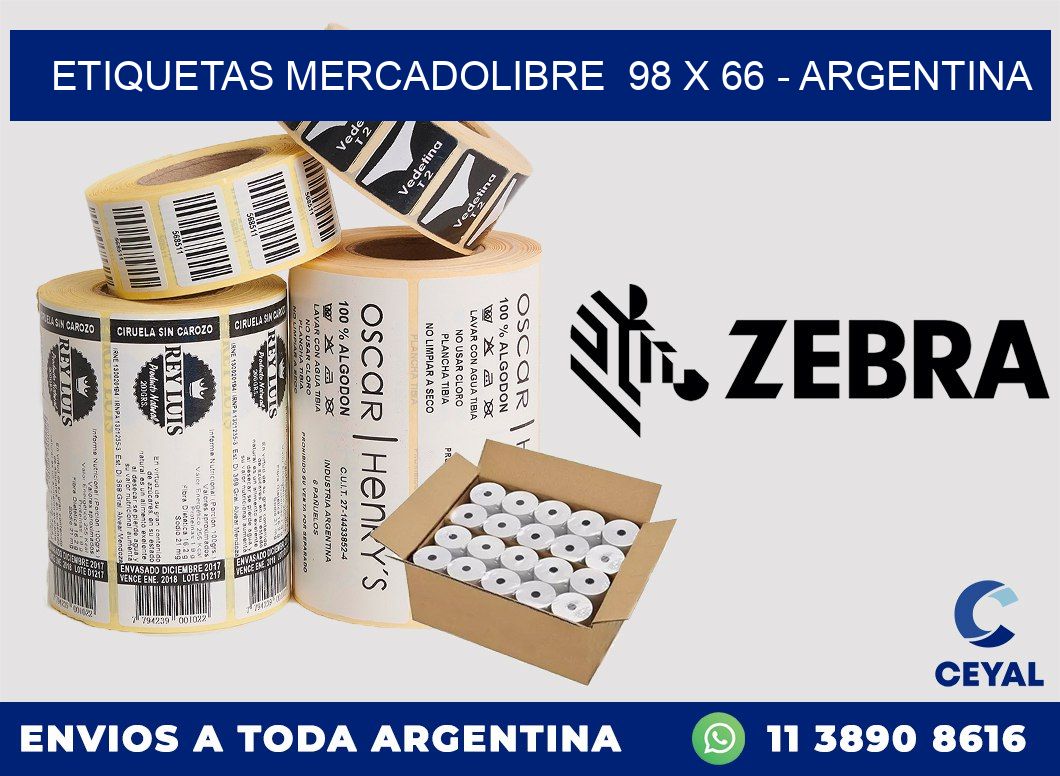 ETIQUETAS MERCADOLIBRE  98 x 66 – ARGENTINA