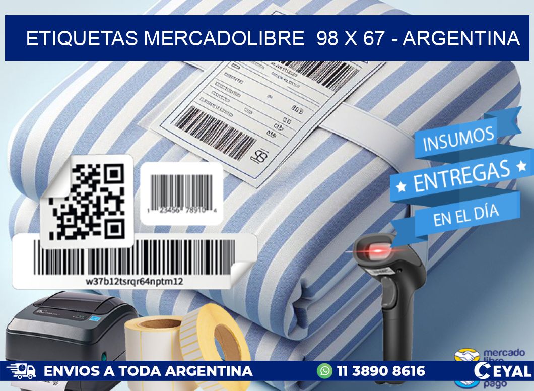 ETIQUETAS MERCADOLIBRE  98 x 67 - ARGENTINA