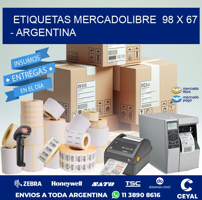 ETIQUETAS MERCADOLIBRE  98 x 67 - ARGENTINA