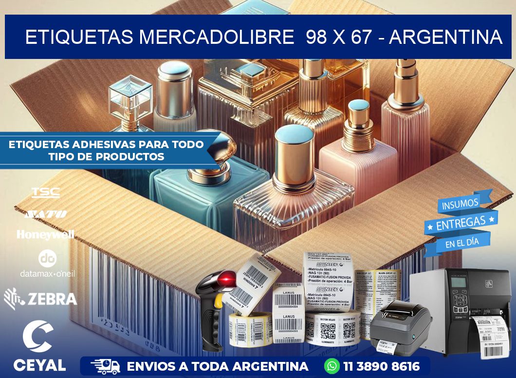 ETIQUETAS MERCADOLIBRE  98 x 67 – ARGENTINA