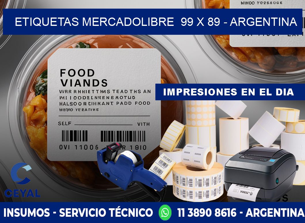 ETIQUETAS MERCADOLIBRE  99 x 89 - ARGENTINA