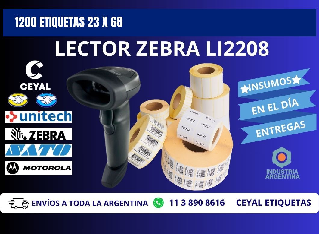 1200 ETIQUETAS 23 x 68