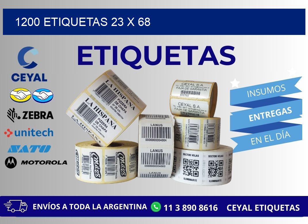 1200 ETIQUETAS 23 x 68