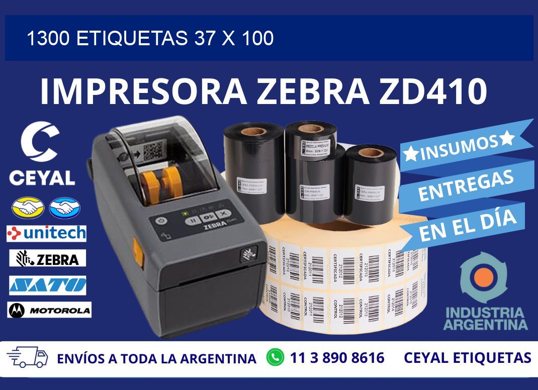 1300 ETIQUETAS 37 x 100