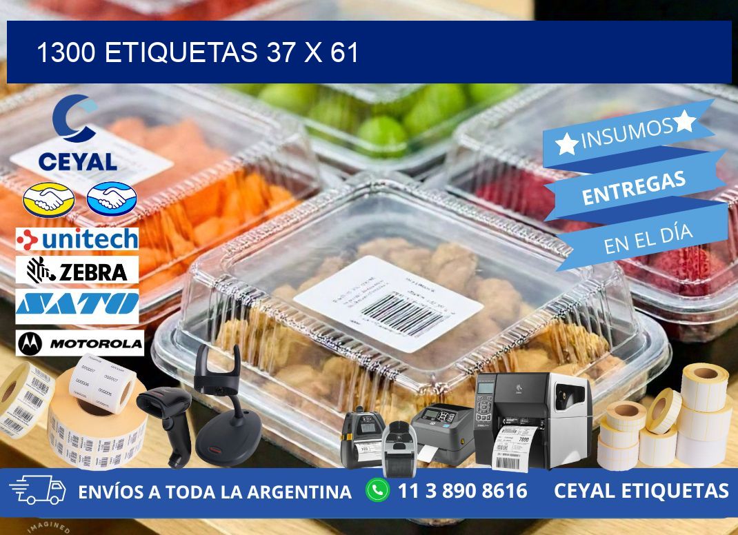1300 ETIQUETAS 37 x 61