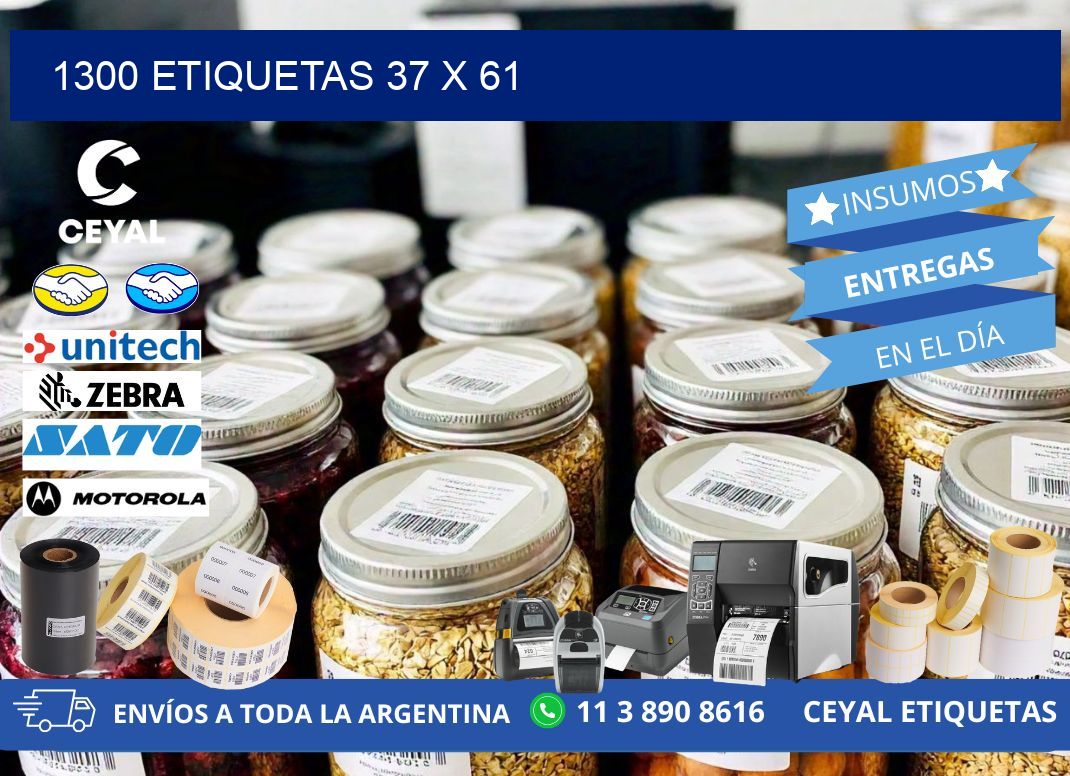 1300 ETIQUETAS 37 x 61