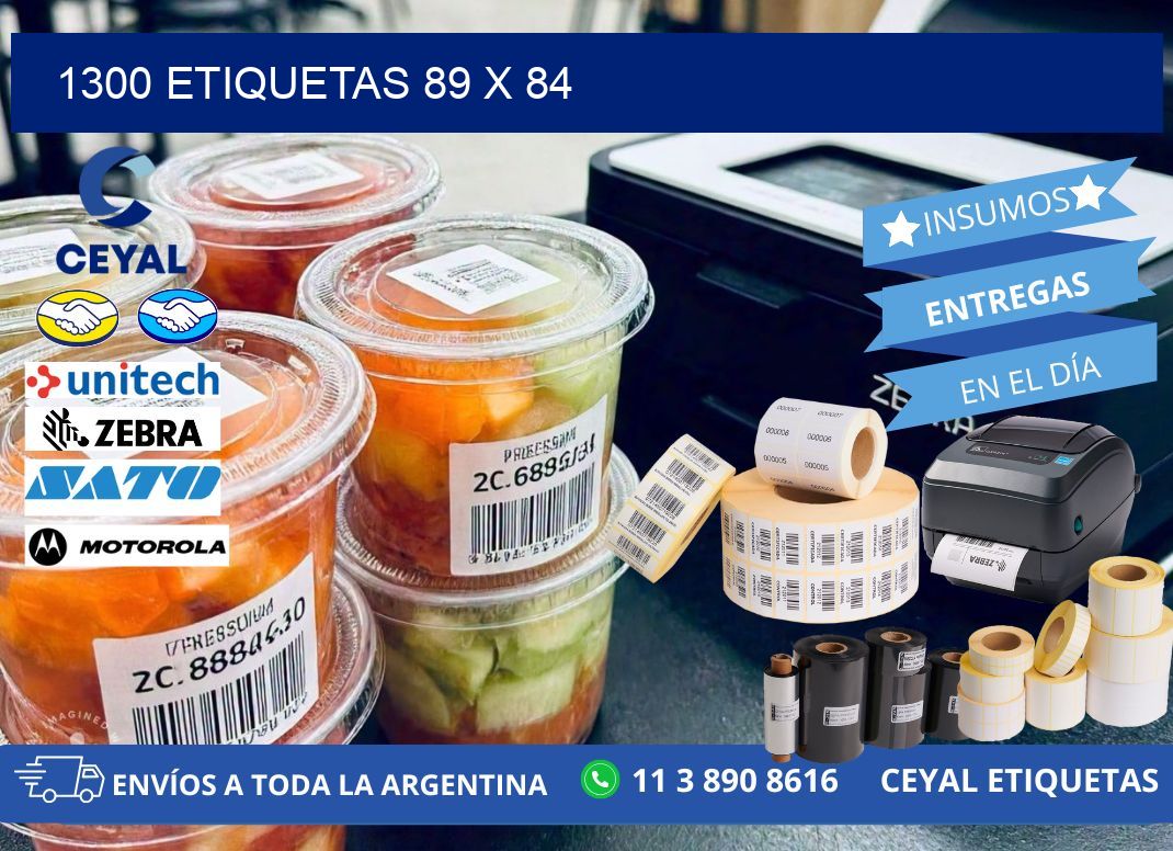 1300 ETIQUETAS 89 x 84