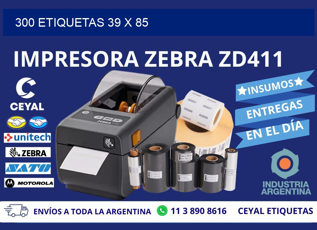 300 ETIQUETAS 39 x 85