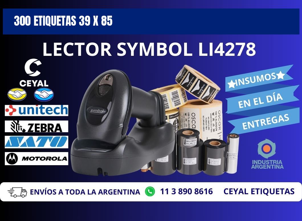 300 ETIQUETAS 39 x 85