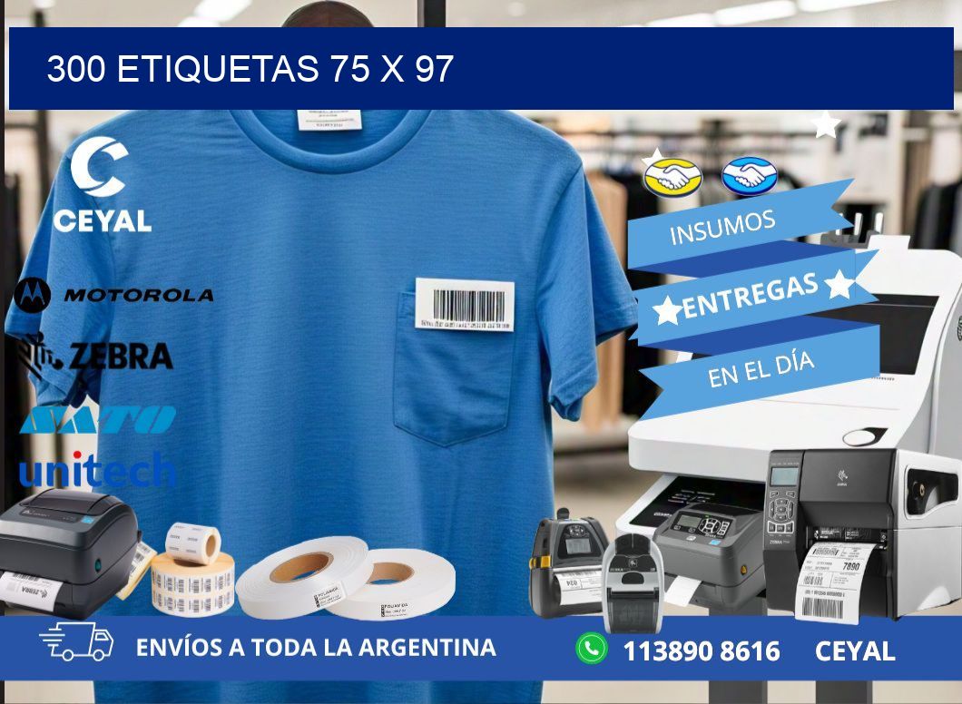 300 ETIQUETAS 75 x 97