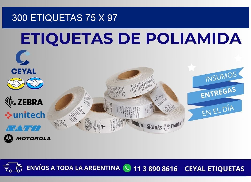 300 ETIQUETAS 75 x 97
