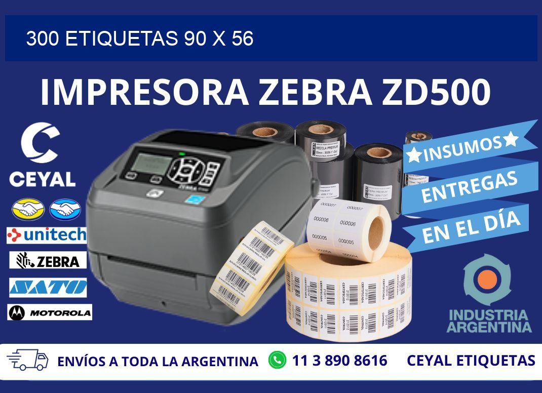 300 ETIQUETAS 90 x 56