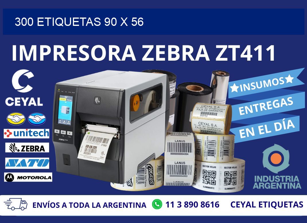 300 ETIQUETAS 90 x 56