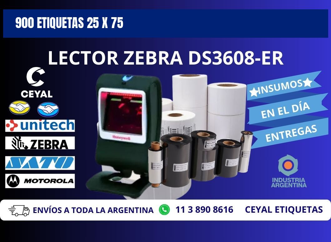 900 ETIQUETAS 25 x 75