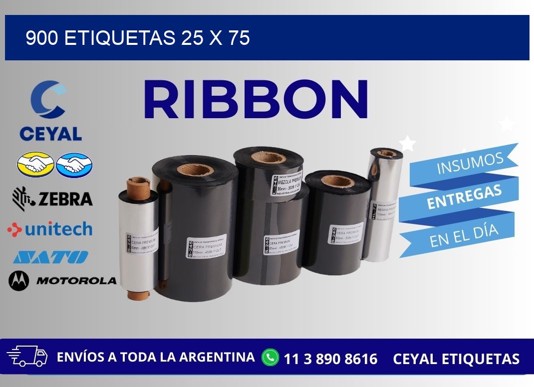 900 ETIQUETAS 25 x 75