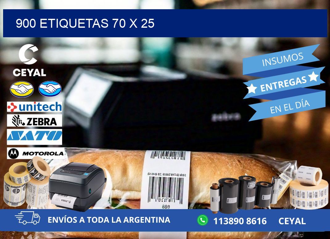 900 ETIQUETAS 70 x 25
