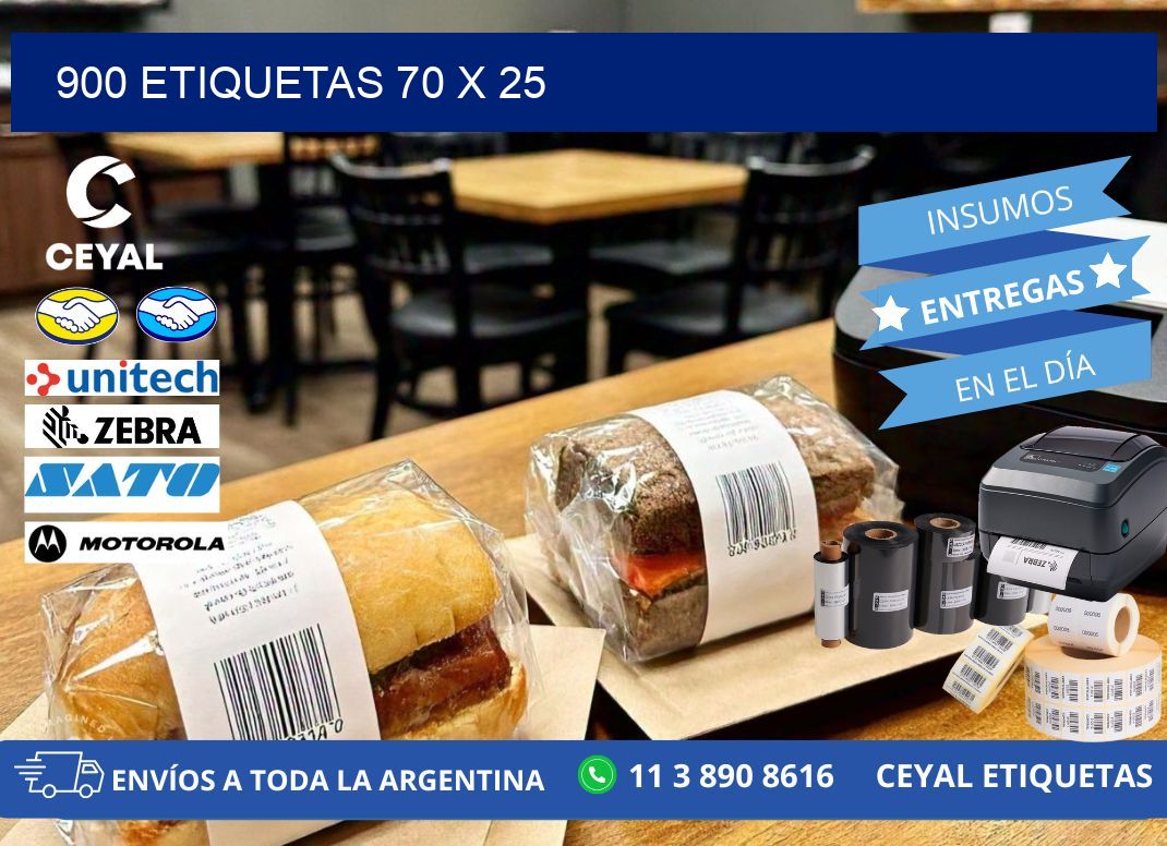 900 ETIQUETAS 70 x 25