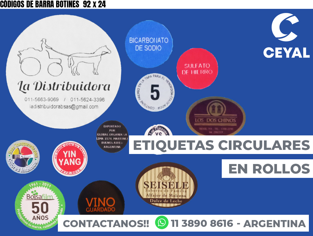 CÓDIGOS DE BARRA BOTINES  92 x 24