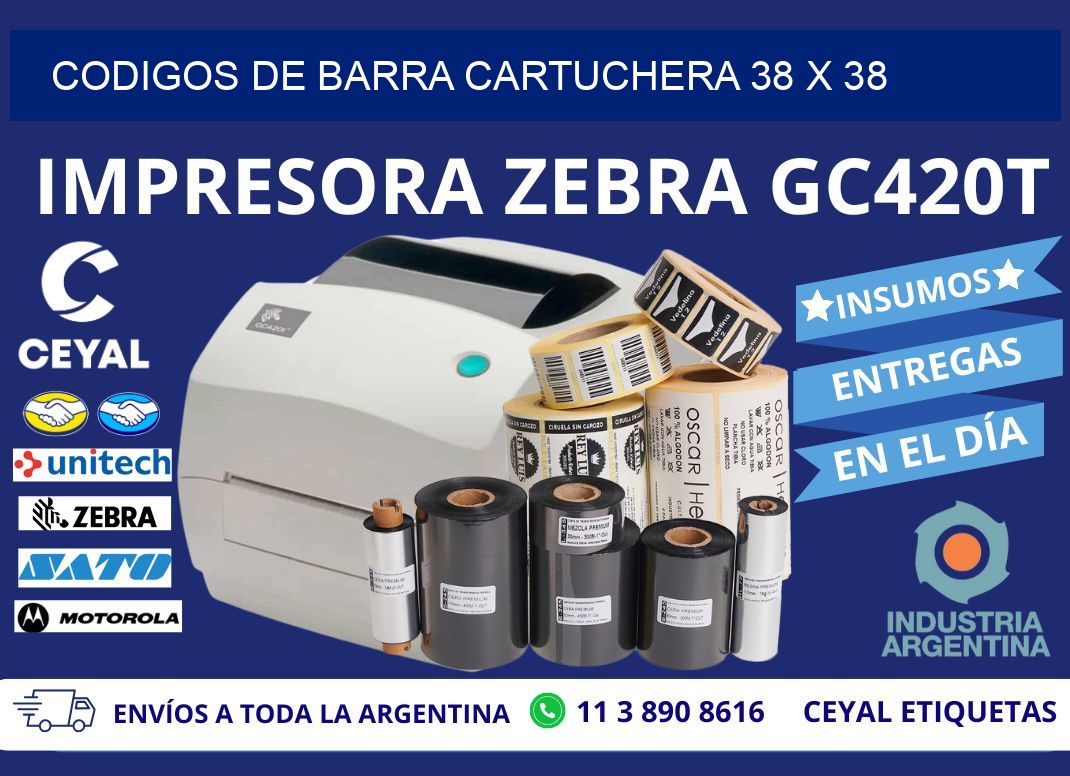 CODIGOS DE BARRA CARTUCHERA 38 x 38