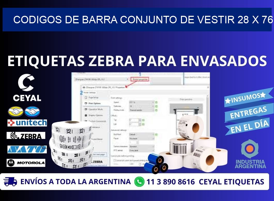 CODIGOS DE BARRA CONJUNTO DE VESTIR 28 x 76