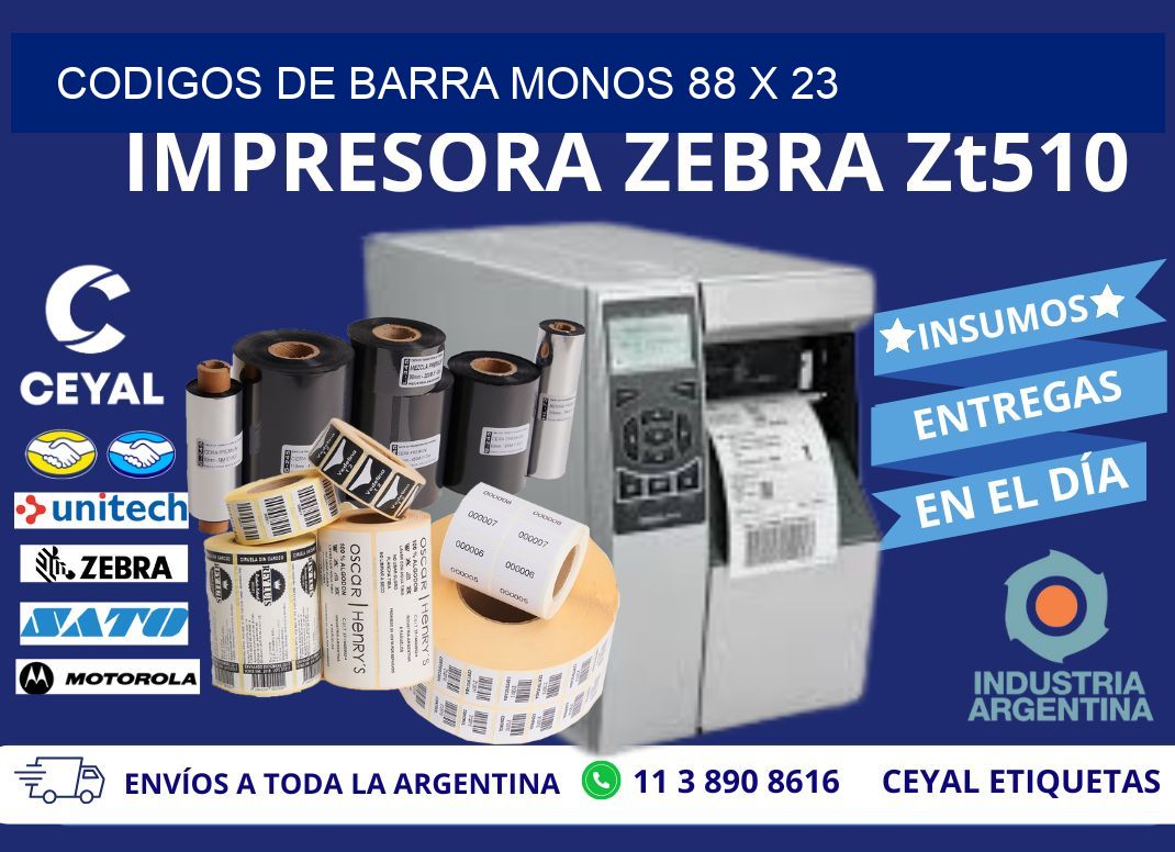 CODIGOS DE BARRA MONOS 88 x 23