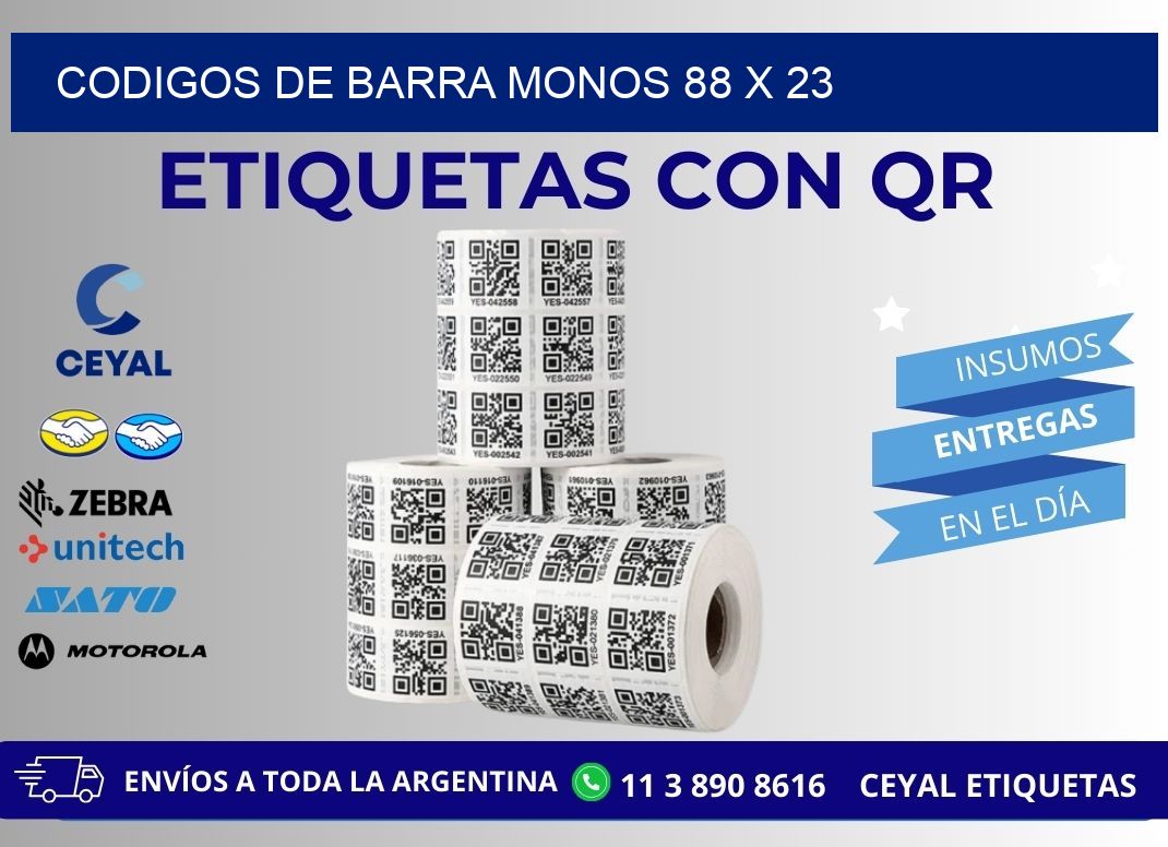 CODIGOS DE BARRA MONOS 88 x 23