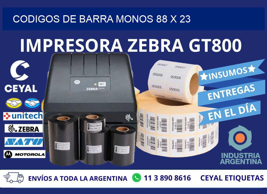 CODIGOS DE BARRA MONOS 88 x 23