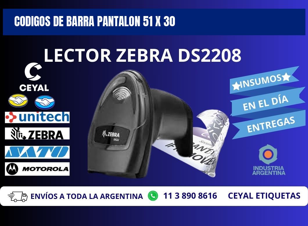 CODIGOS DE BARRA PANTALON 51 x 30
