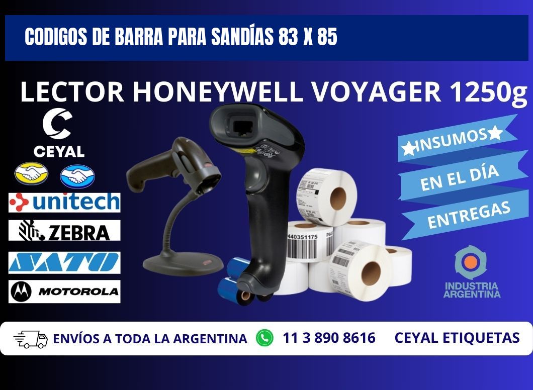 CODIGOS DE BARRA PARA SANDÍAS 83 x 85