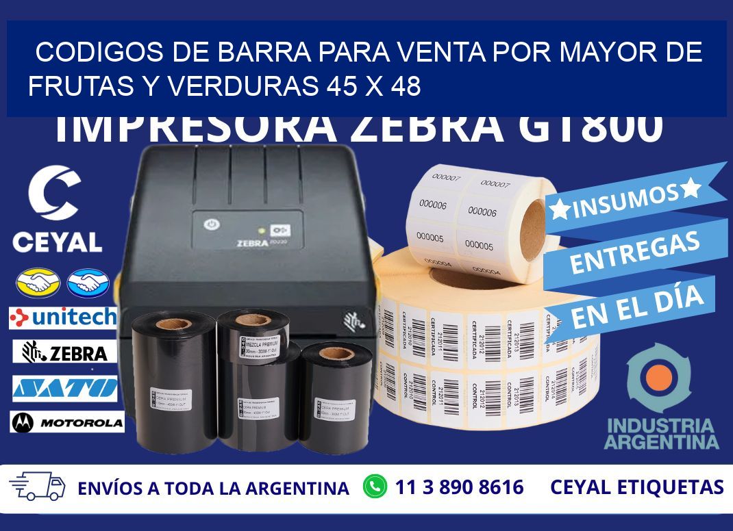 CODIGOS DE BARRA PARA VENTA POR MAYOR DE FRUTAS Y VERDURAS 45 x 48