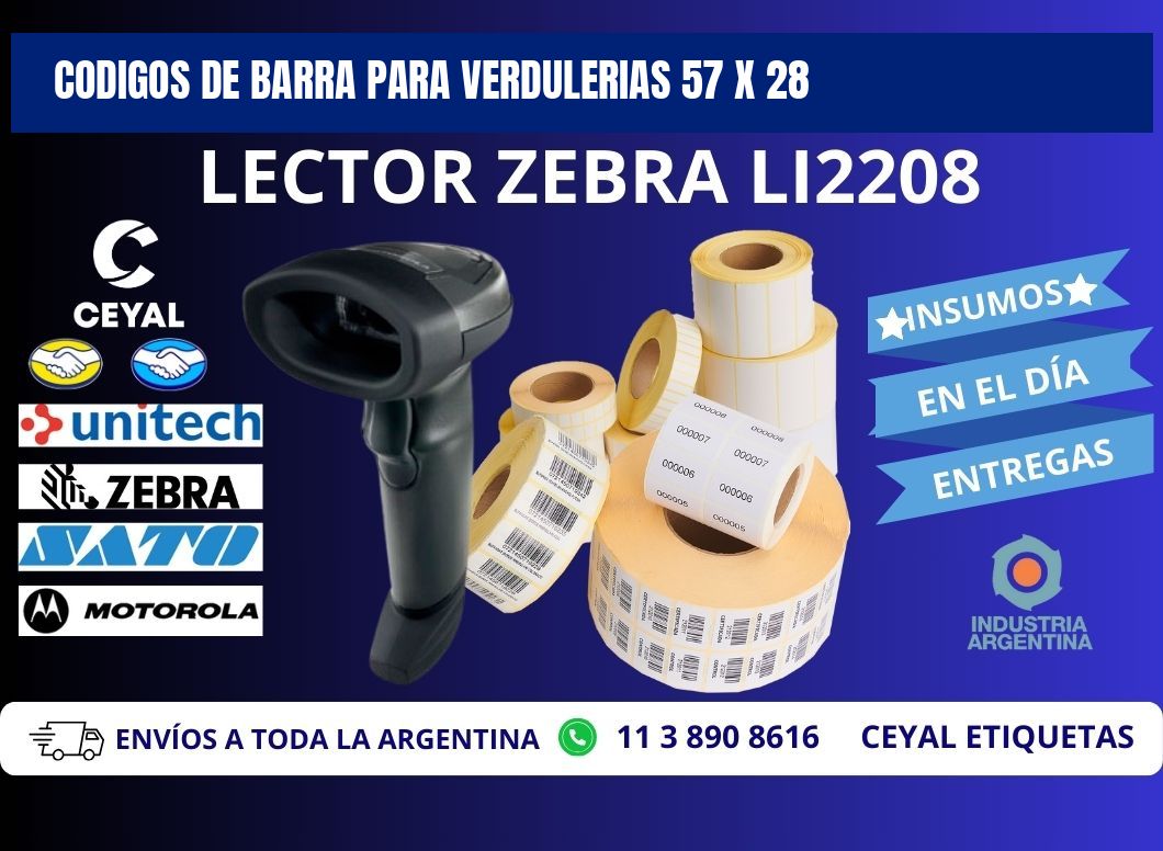 CODIGOS DE BARRA PARA VERDULERIAS 57 x 28