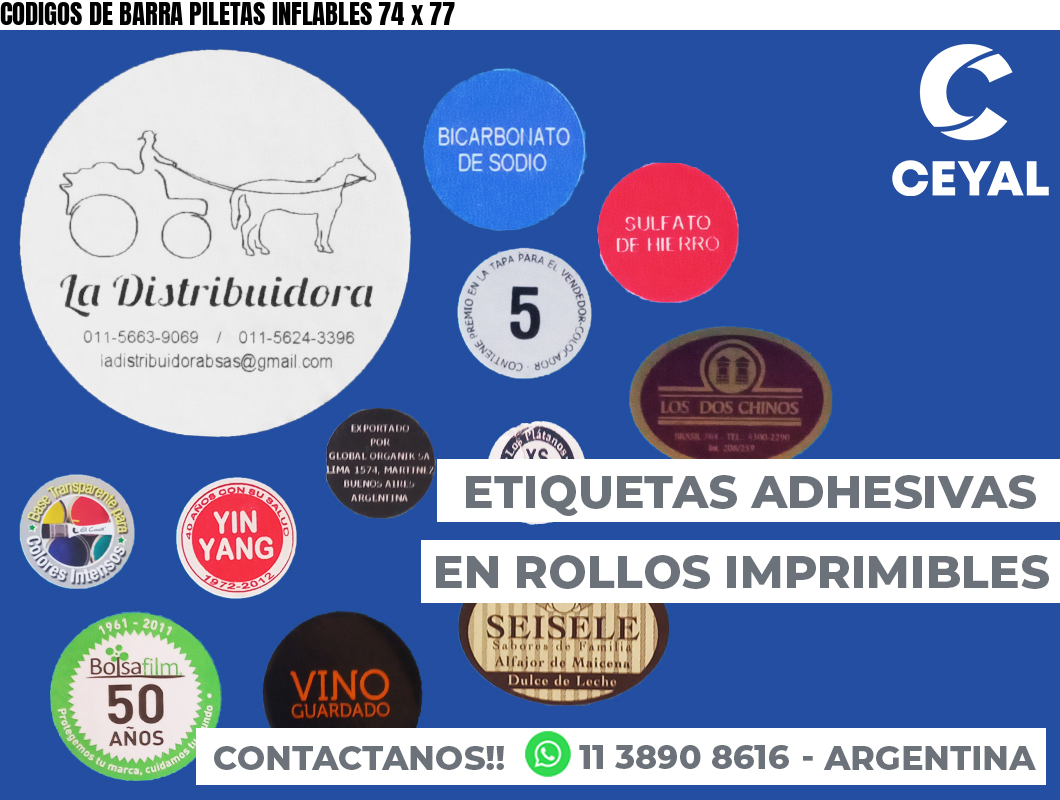 CODIGOS DE BARRA PILETAS INFLABLES 74 x 77
