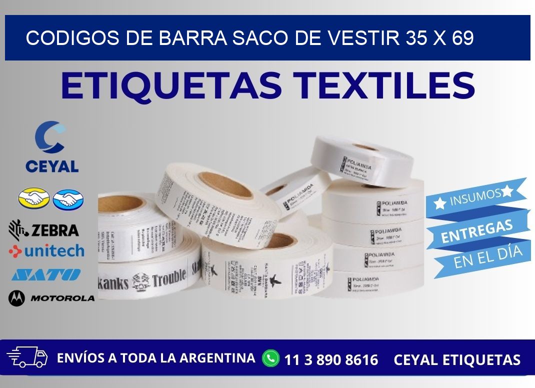 CODIGOS DE BARRA SACO DE VESTIR 35 x 69