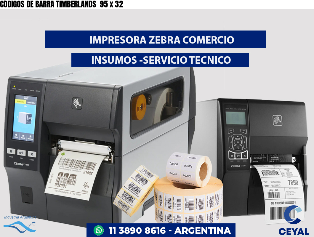 CÓDIGOS DE BARRA TIMBERLANDS  95 x 32