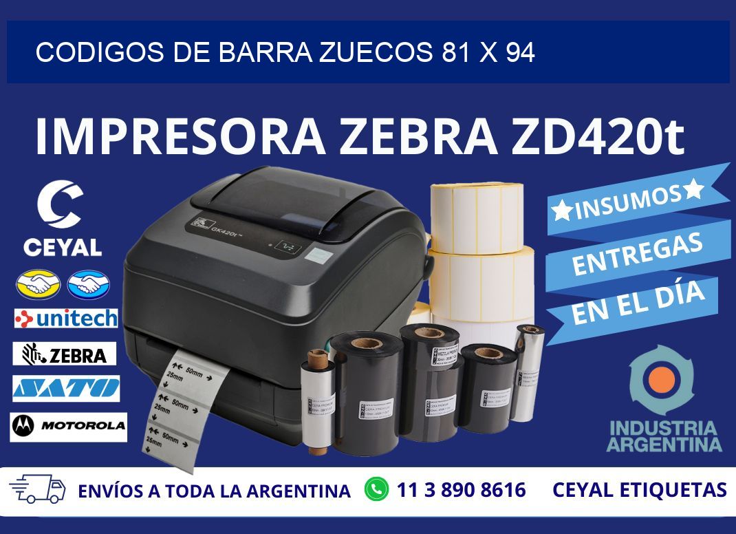 CODIGOS DE BARRA ZUECOS 81 x 94