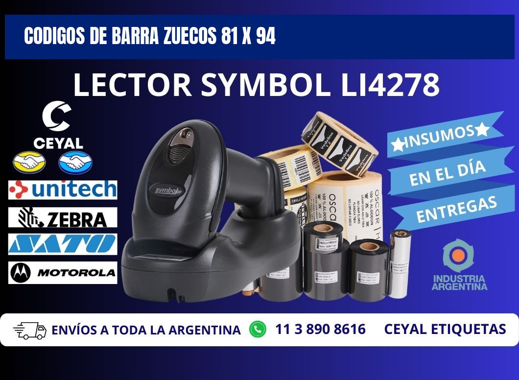 CODIGOS DE BARRA ZUECOS 81 x 94
