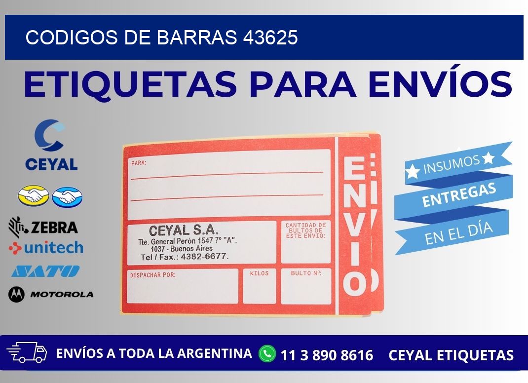 CODIGOS DE BARRAS 43625